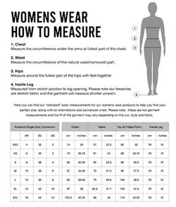 LeMieux Størrelses Guide Tøj